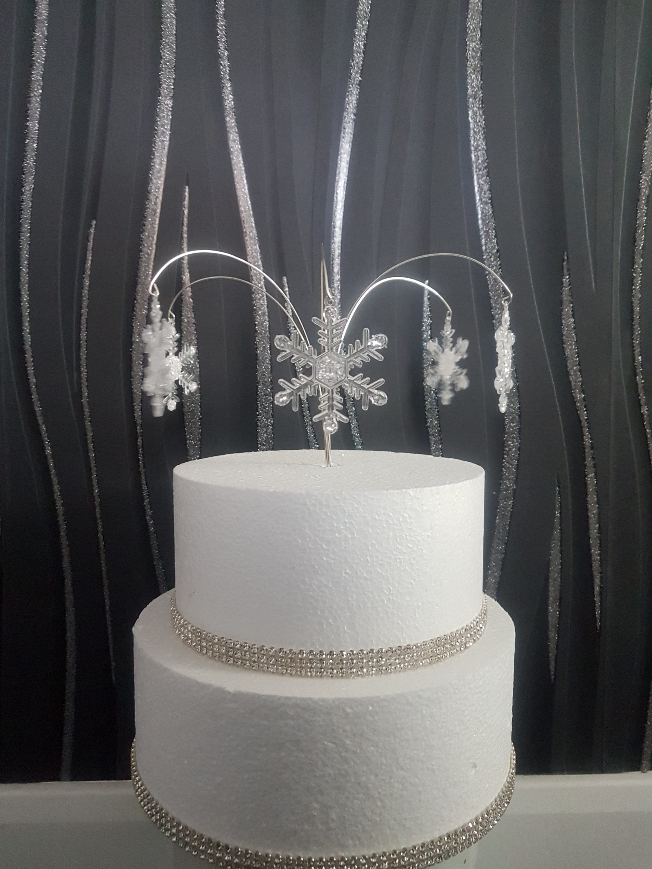 Sparkling Snowflake Cake topper for a Winter Christmas Etsy