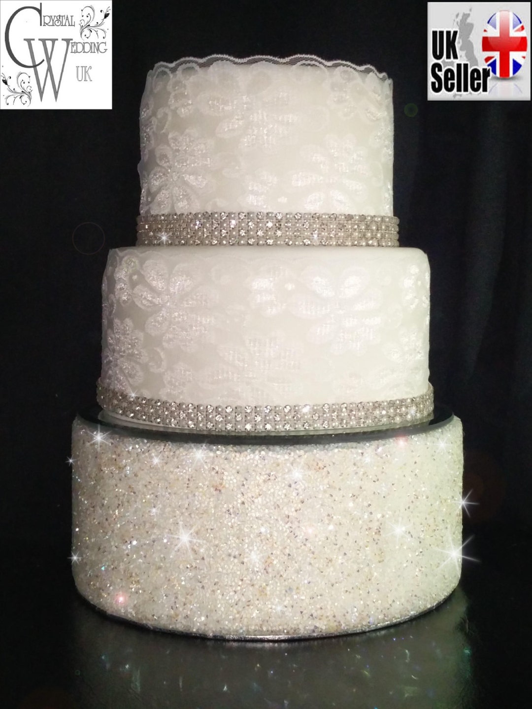 Crystal Diamante ENCRUSTED Resin Crystal Wedding Cake Stand