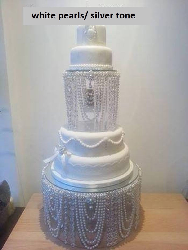 Wedding Cake Stand Pearl & Crystal Cake Plate. by Crystal Etsy