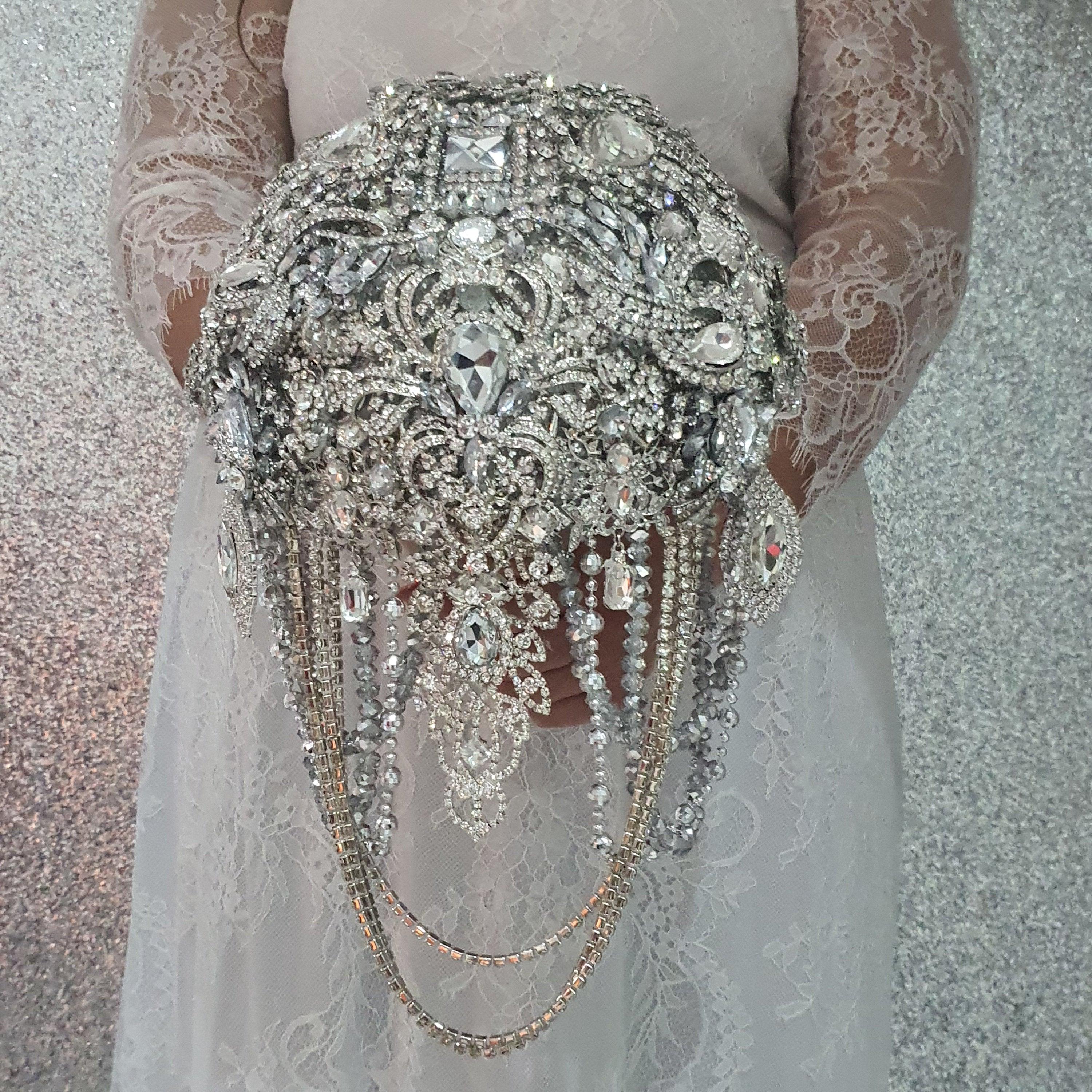 Crystal brooch bouquet sale