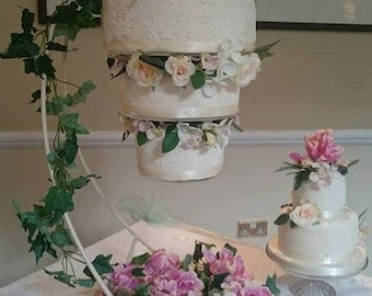 Cake stand Suspended cake plate acrylic kit, Hanging cake set, upside down cake kit, (NO HANGER STAND ) by Crystal wedding uk