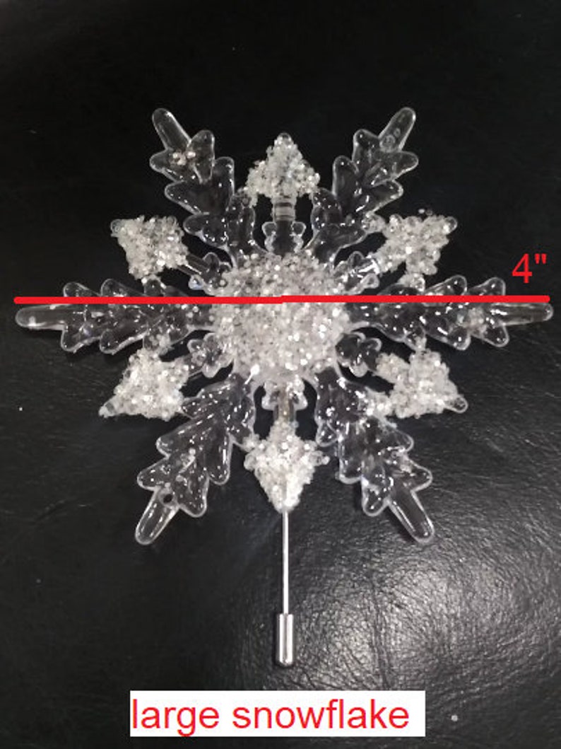 Crystal Snowflake Boutonniere Grooms Boutonniere for a Winter Wedding Christmas Wedding zdjęcie 4