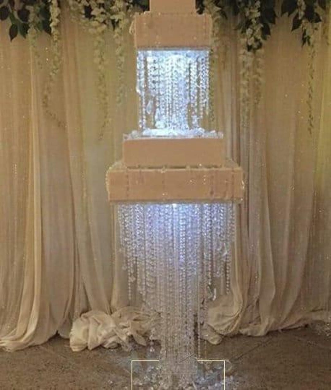 Crystal Wedding Cake Stand, Cake Chandelier, 2pcs. 1 Divider and Tall ...