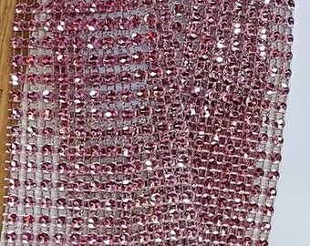 Blush Rhinestone ribbon, Diamond Mesh, Diamante Bling, Crystal trim 1 METER cake trim. by Crystal wedding uk