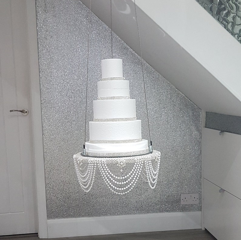 Suspended cake swing hanging cake stand Pearl drape and Etsy