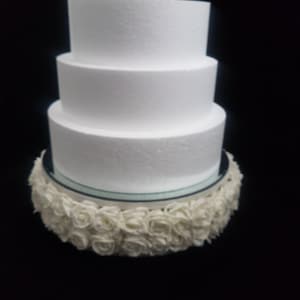 Rose cake stand with mirror top by Crystal wedding uk