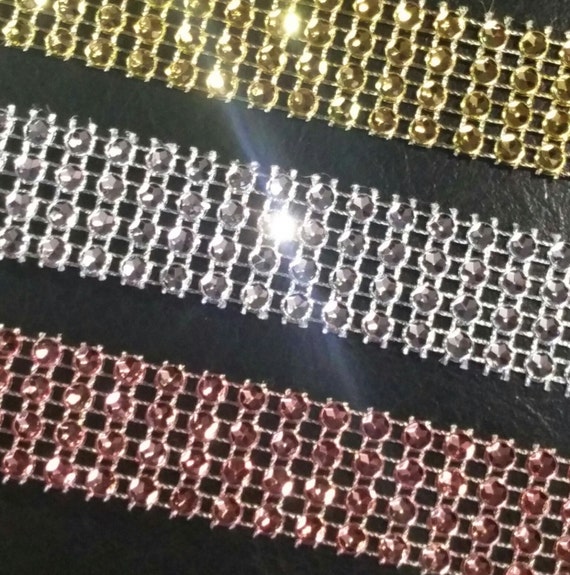 24 fila 1m Mar Verde Diamonte efecto de cristal estrás para decoración de pasteles de malla