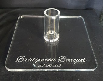Présentoir en acrylique, support pour bouquet personnalisé - par Crystal Wedding Royaume-Uni