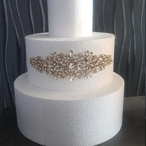 Cake brooch, crystal rhinestone cake decoration - Silver, Gold or Rose gold, by Crystal wedding uk