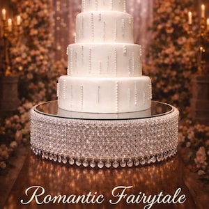 Stojak na ciasto z kryształkami: dekoracja ślubna z kryształkami