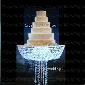 Crystal Chandelier drape cake stand-( table top version) by Crystal wedding uk