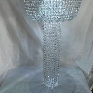 Cake Stand table, Crystal Chandelier floor standing cake platform. + led by Crystal wedding uk