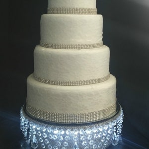 Crystal cake stand , Faux crystal swag drop + LED by Crystal wedding uk