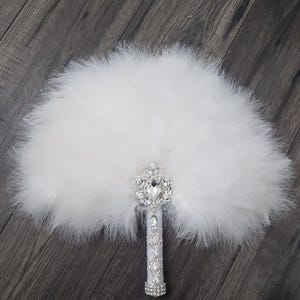Feather Fan bouquet luxury alternative Bouquet Great Gatsby wedding style -ANY COLOUR Artificial bouquet by Crystal wedding uk