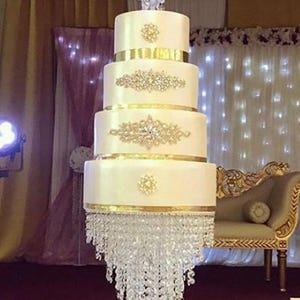 Separador de bolo de cristal, suporte de bolo de diamante, suporte de bolo de casamento de lustre, cristal de vidro falso por Crystal wedding uk