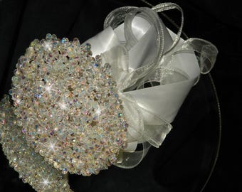 Crystal bouquet AB, Brides wire bead jewel bouquet. rose gold. silver or Gold by Crystal wedding uk