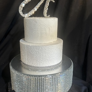 Mirror crystal wedding cake stand - round or square by Crystal wedding uk