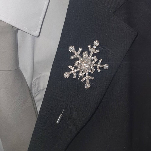 Crystal Snowflake Boutonniere Rhinestone Boutonniere for a - Etsy