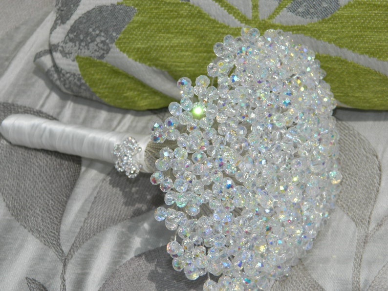 Crystal Bouquet Brides Wire Bead Jewel Bouquet. Rose Gold. Etsy UK