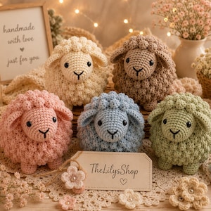 Fårvänner Virkmönster PDF, Amigurumi Handledning, Gårddjursplyschmönster, Nybörjarvänlig DIY-present, Direktnedladdning