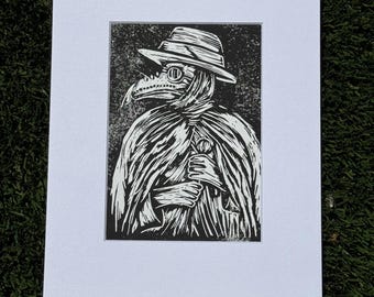 The Last Remedy Linocut Print - Medieval Occult Collection - Series 2