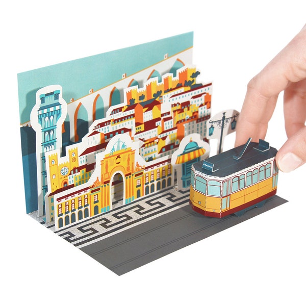 Lisbon Diorama Postcard Paper Craft — DIY Paper Craft Kit — TO ASSEMBLE