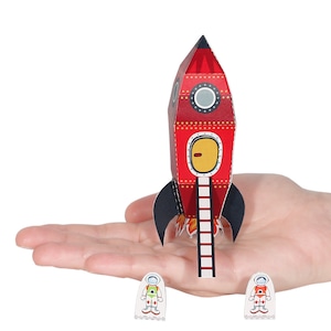 Carte postale artisanale en papier ROCKET — À ASSEMBLER