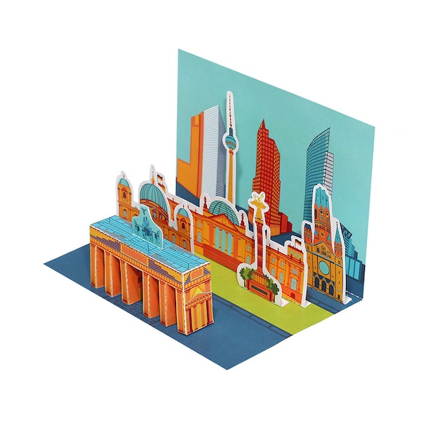 Berlin Diorama Postkarte Papiermodell — DIY Paper Craft Kit — MONTAGE