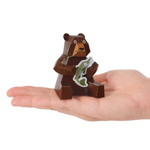 Carte postale artisanale en papier OURS brun — À ASSEMBLER