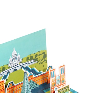Cartolina Diorama di Parigi - Carta artigianale - Kit fai da te per lavoretti di carta - DA ASSEMBLARE