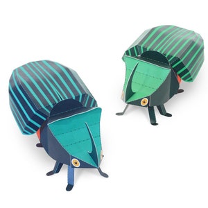 Giocattoli di carta coleotteri rinoceronti - Kit fai da te di carta - Animali di carta 3D