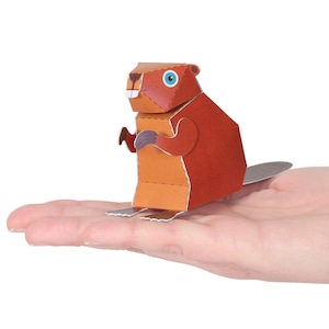 Carte postale artisanale en papier BEAVER — À ASSEMBLER