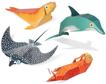 Marine Animals Paper Toys: DIY Craft Kit