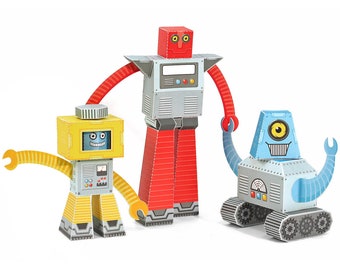 Robots Paper Toys - Movable Paper Toys - DIY Paper Craft Kit - School Science Project