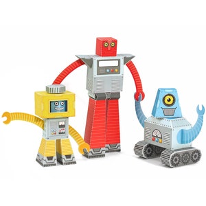 Robots Paper Toys - Movable Paper Toys - DIY Paper Craft Kit - School Science Project