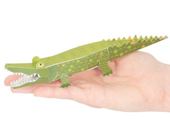 CROCODILE Paper Craft Postcard — TO ASSEMBLE