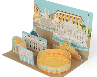 Rome Diorama Paper Craft Postcard Kit - DIY to Assemble