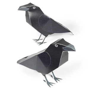 Jouets en papier corbeaux - Kit de créations manuelles en papier - Animaux en papier 3D - Déco d'Halloween