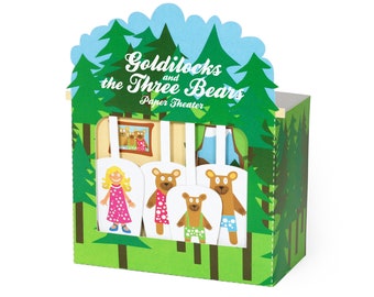Goldilocks and the Three Bears Paper Theater - DIY Paper Craft Kit - Paper Toy - Puppets