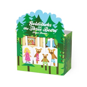 Teatro de papel de Ricitos de Oro y los tres osos - Kit de manualidades de papel - Juguete de papel - Marionetas