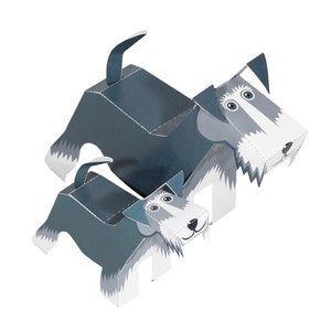 Schnauzer Paper Toys: DIY 3D Paper Craft Kit
