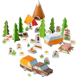 Camping Papier Spielzeug - DIY Papier Bastel Kit - Sommer Natur - Schul Projekt