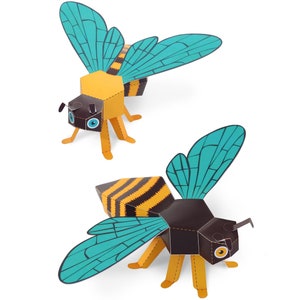 Giocattoli di carta api - Kit fai da te per lavoretti di carta - Animali di carta 3D
