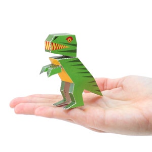 Carte postale artisanale en papier T-REX — À ASSEMBLER