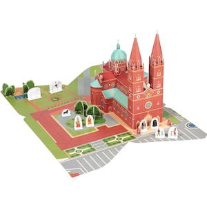 Đakovo Cathedral Paper Toy - Katedrala sv. Petra u Đakovu - DIY Paper Craft Kit - 3D Model - Package in CROATIAN Language