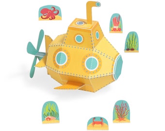 Submarine Paper Toy - DIY Paper Craft Kit - 3D Model Paper Figure