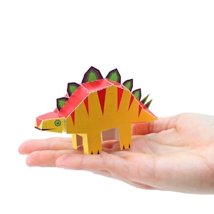 Carte postale artisanale en papier STEGOSAURUS — À ASSEMBLER