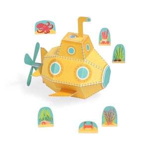Giocattolo di carta sottomarino - Kit fai da te per lavoretti di carta - Figura di carta modello 3D