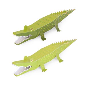 Juguetes de papel de cocodrilo Maxi - Kit de manualidades de papel para hacer tú mismo - Animales de papel en 3D