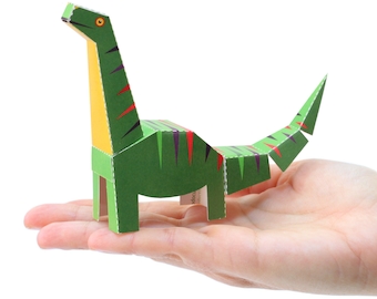 DIPLODOCUS Paper Craft Postcard — TO ASSEMBLE